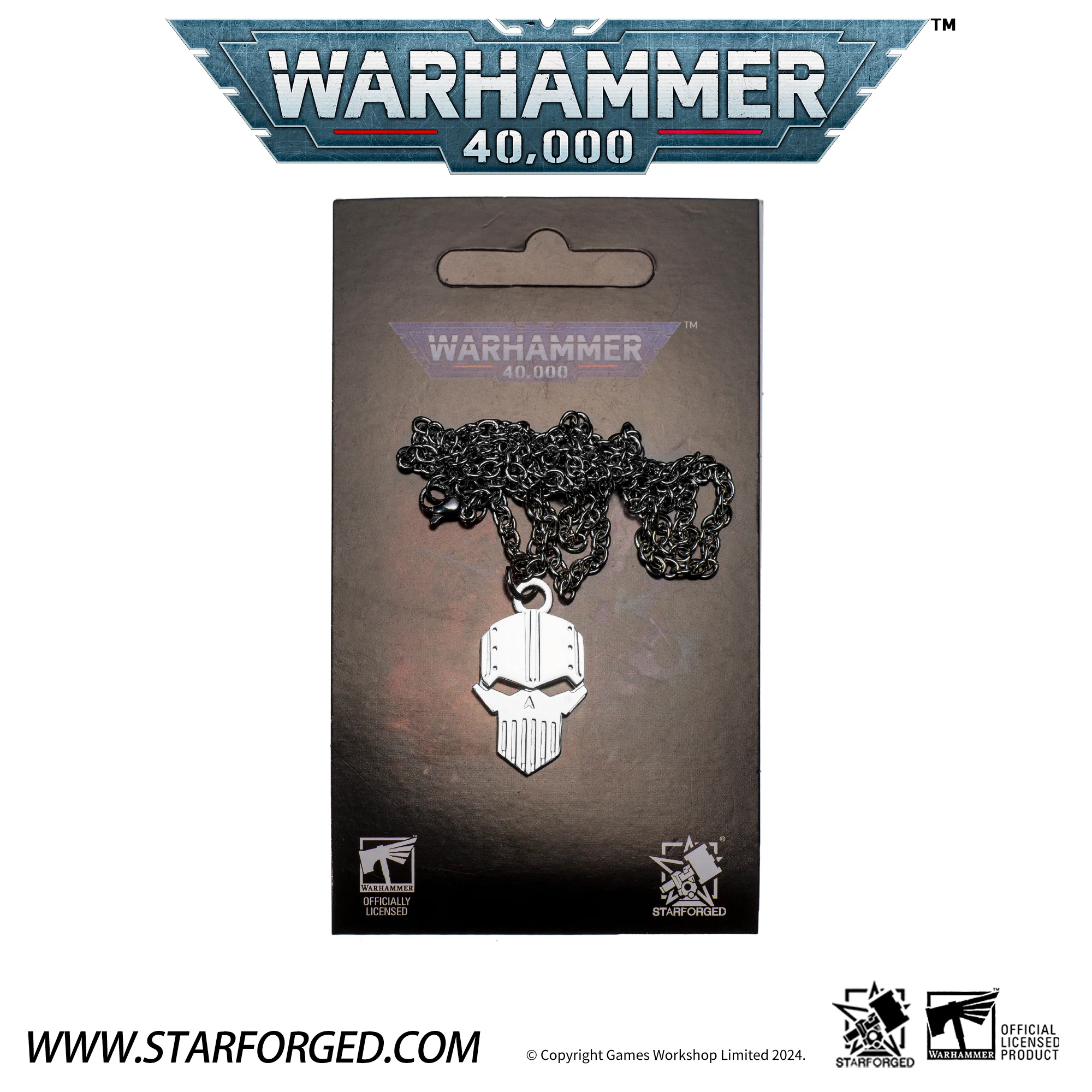 Starforged Chaos Legion Iron Iron Warriors Warhammer 40K Space Marine Necklace Pendant Men's - Image 6