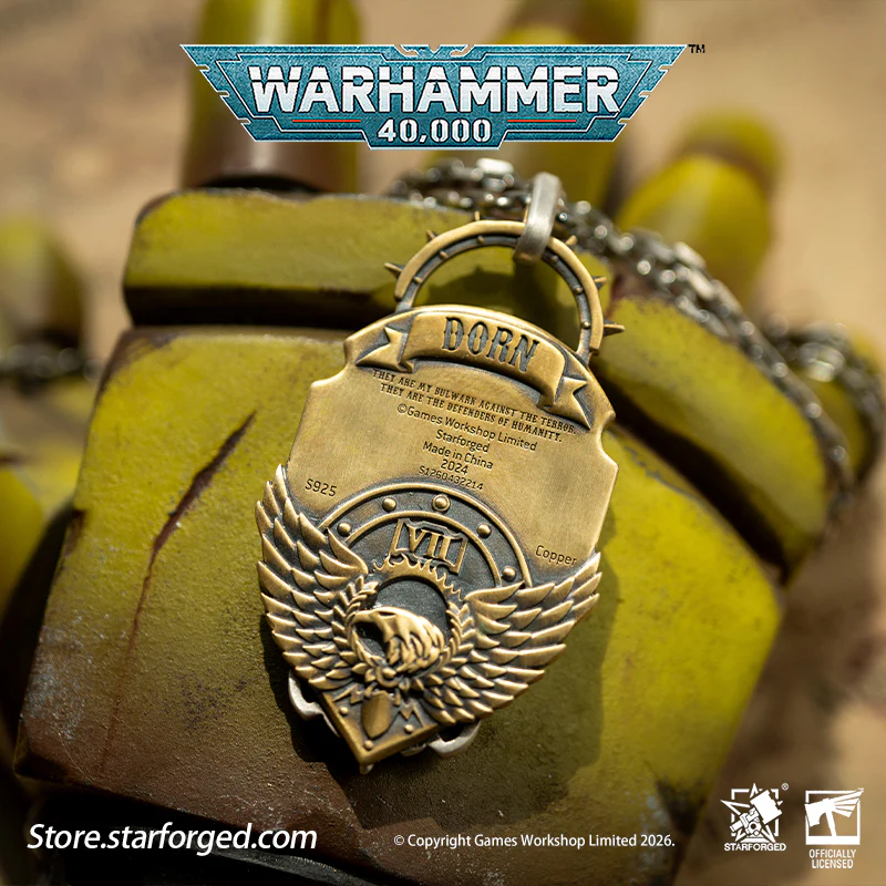 Warhammer 40K Imperial Fists Hammer of Phalanx Pendant Rogal Dorn Necklace Starforged