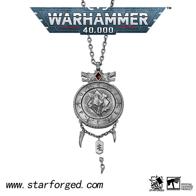Warhammer 40K Vlka Fenryka Grand Annulus Pendant Silver Space Wolf by Starforged