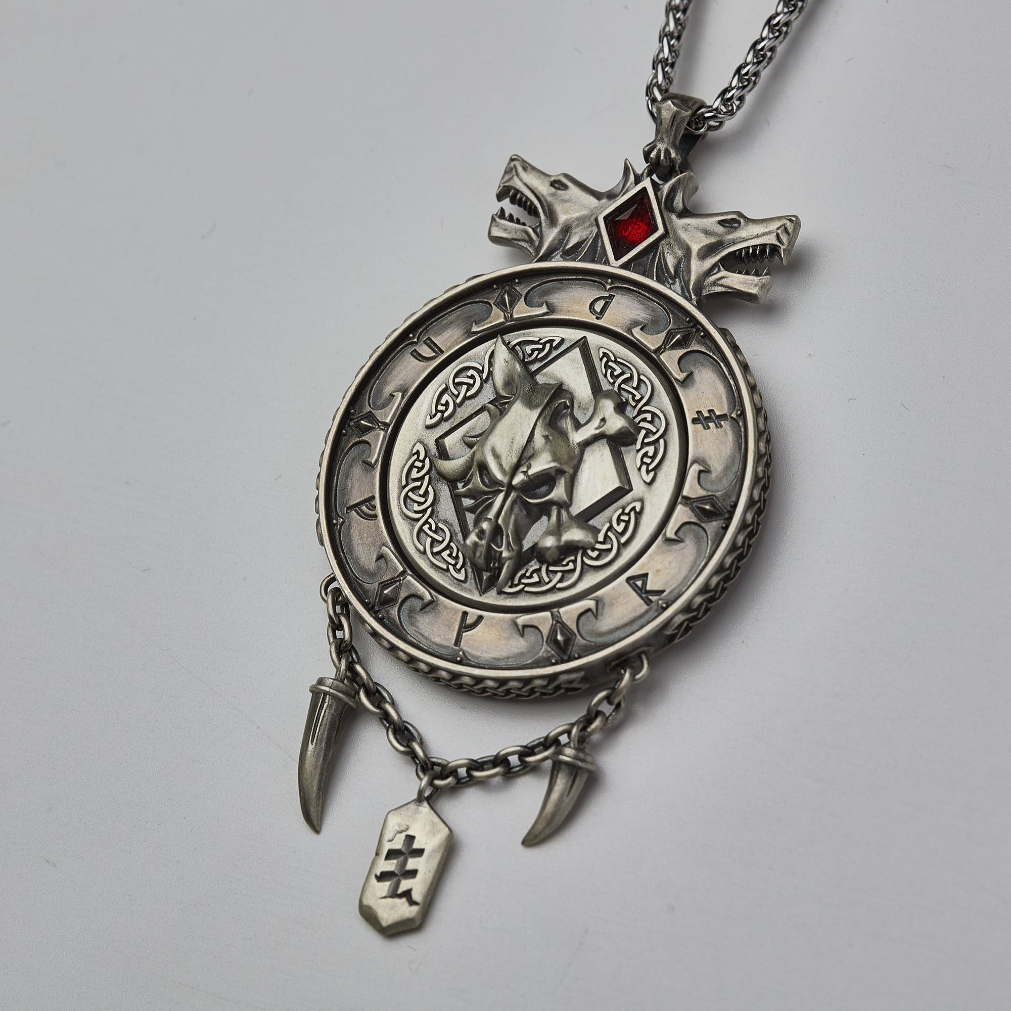 Warhammer 40K Vlka Fenryka Grand Annulus Pendant Silver Space Wolf by Starforged - Image 2