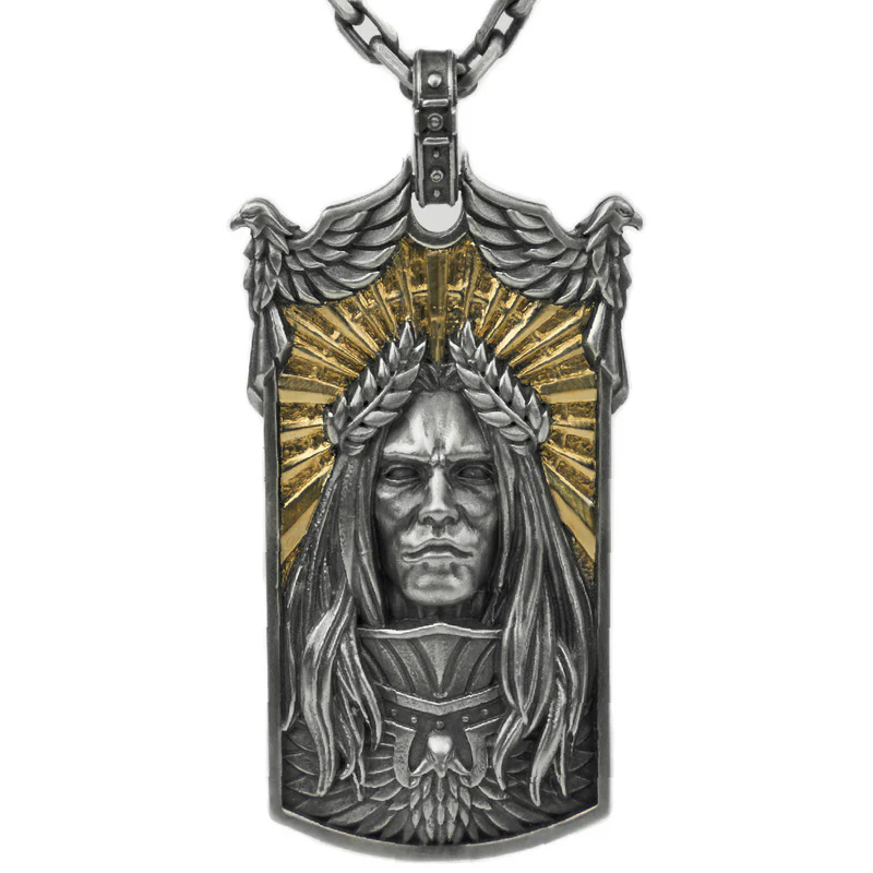 Starforged Imperator Magnifica Pendant Gold Sterling Silver Necklace Emperor of Mankind