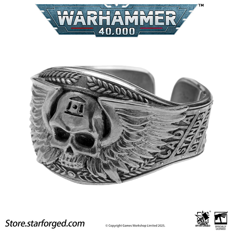 Astra Militarum De Gloria Cadia Ring Cadian Shock Troopers Warhammer Memorial Ring Gold & Silver - Image 15