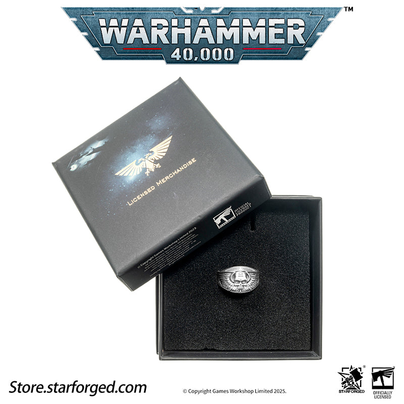 Astra Militarum De Gloria Cadia Ring Cadian Shock Troopers Warhammer Memorial Ring Gold & Silver - Image 8