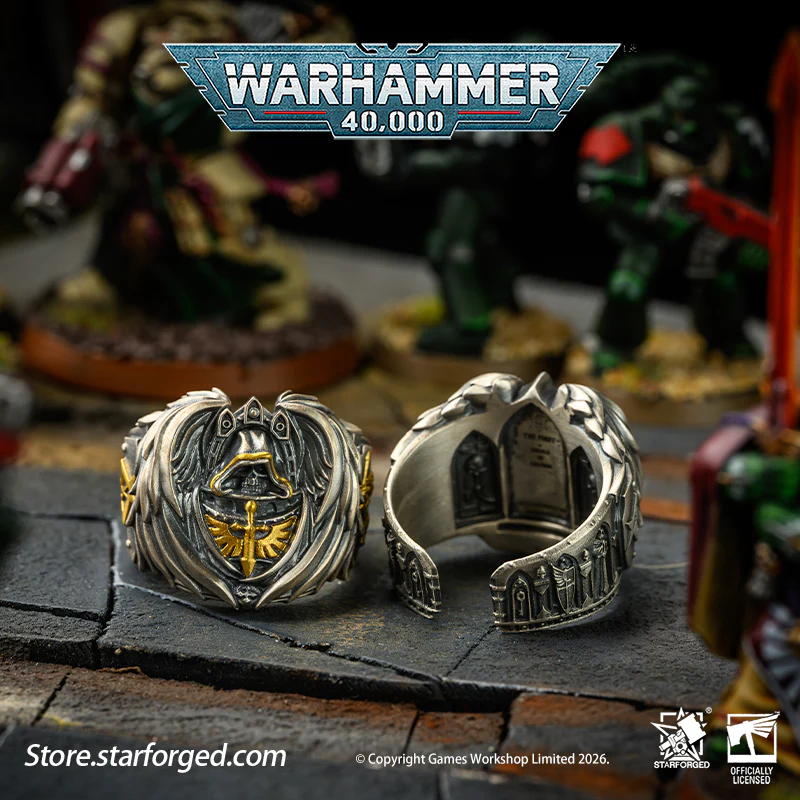 Starforged Warhammer 40K Dark Angel Ring Mark of HexagramMaton Lion King Men‘s ’Ring - Image 2