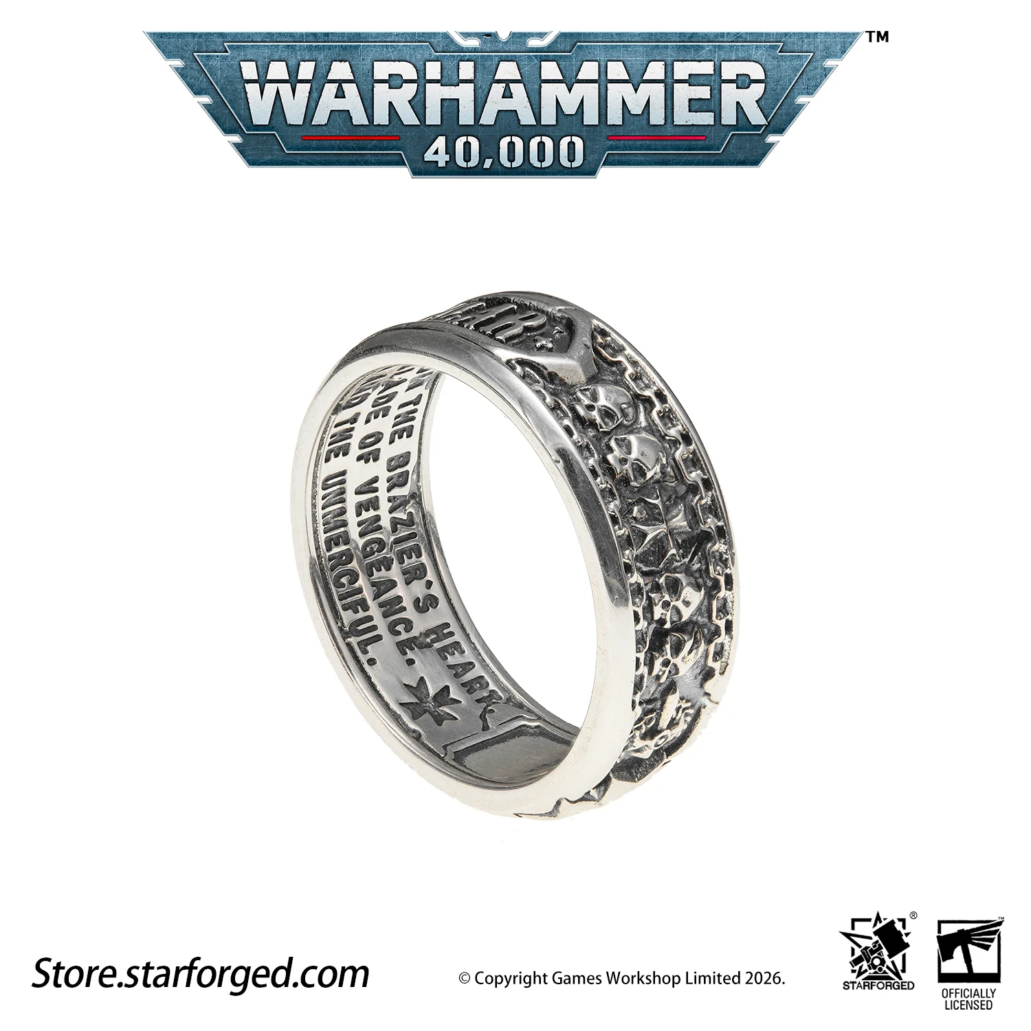 Starforged Warhammer 40K Black Templar Warhammer Ring of Crusader Vows Silver Empire Champion Ring Starforged Warhammer Gift - Image 11