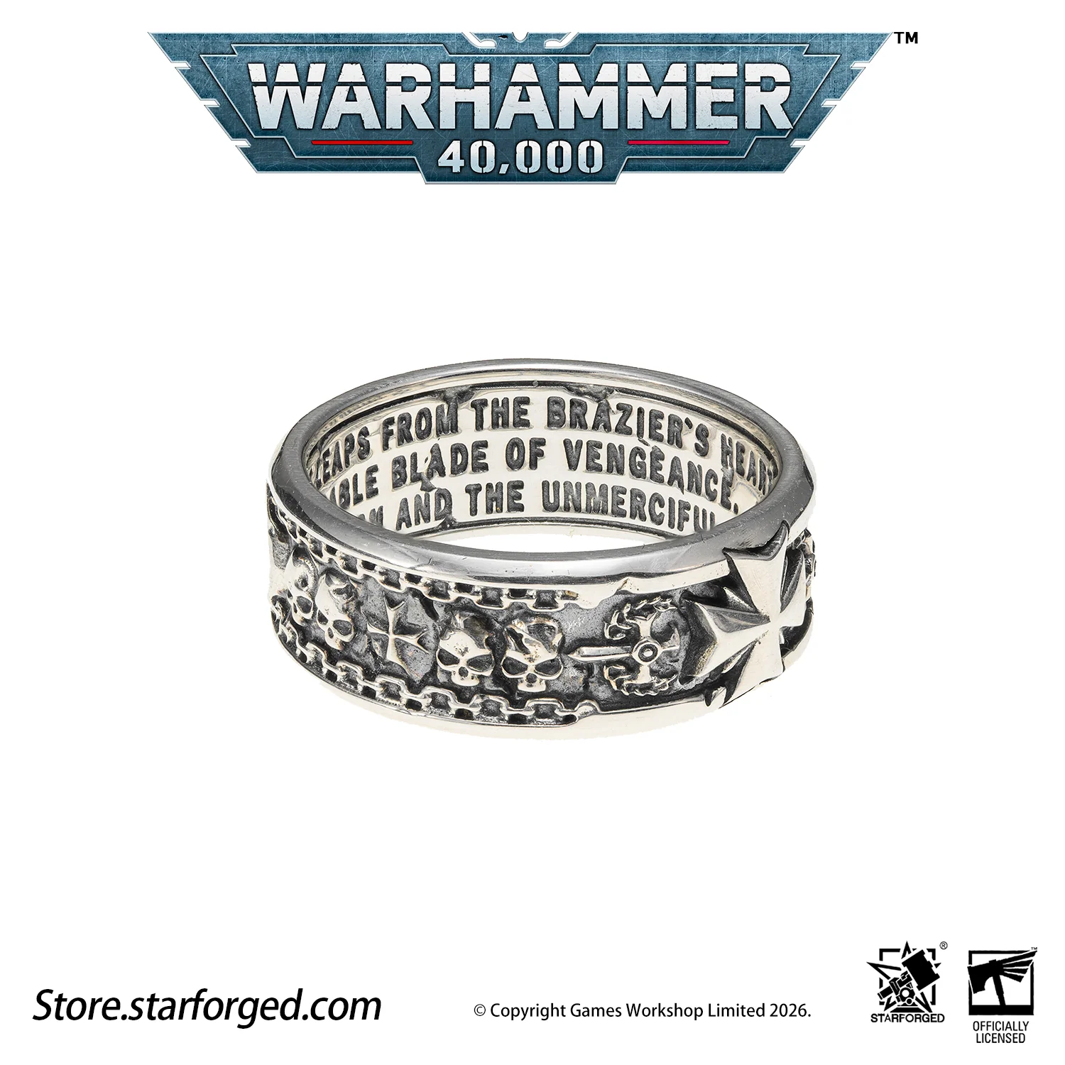 Starforged Warhammer 40K Black Templar Warhammer Ring of Crusader Vows Silver Empire Champion Ring Starforged Warhammer Gift - Image 12