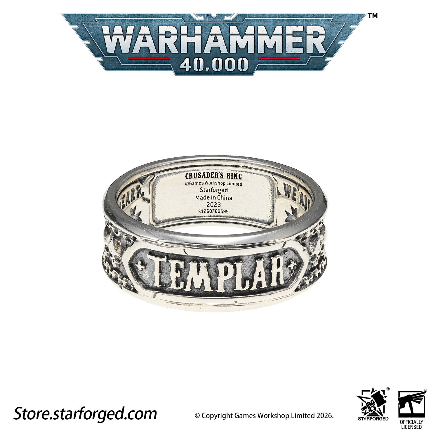 Starforged Warhammer 40K Black Templar Warhammer Ring of Crusader Vows Silver Empire Champion Ring Starforged Warhammer Gift - Image 13