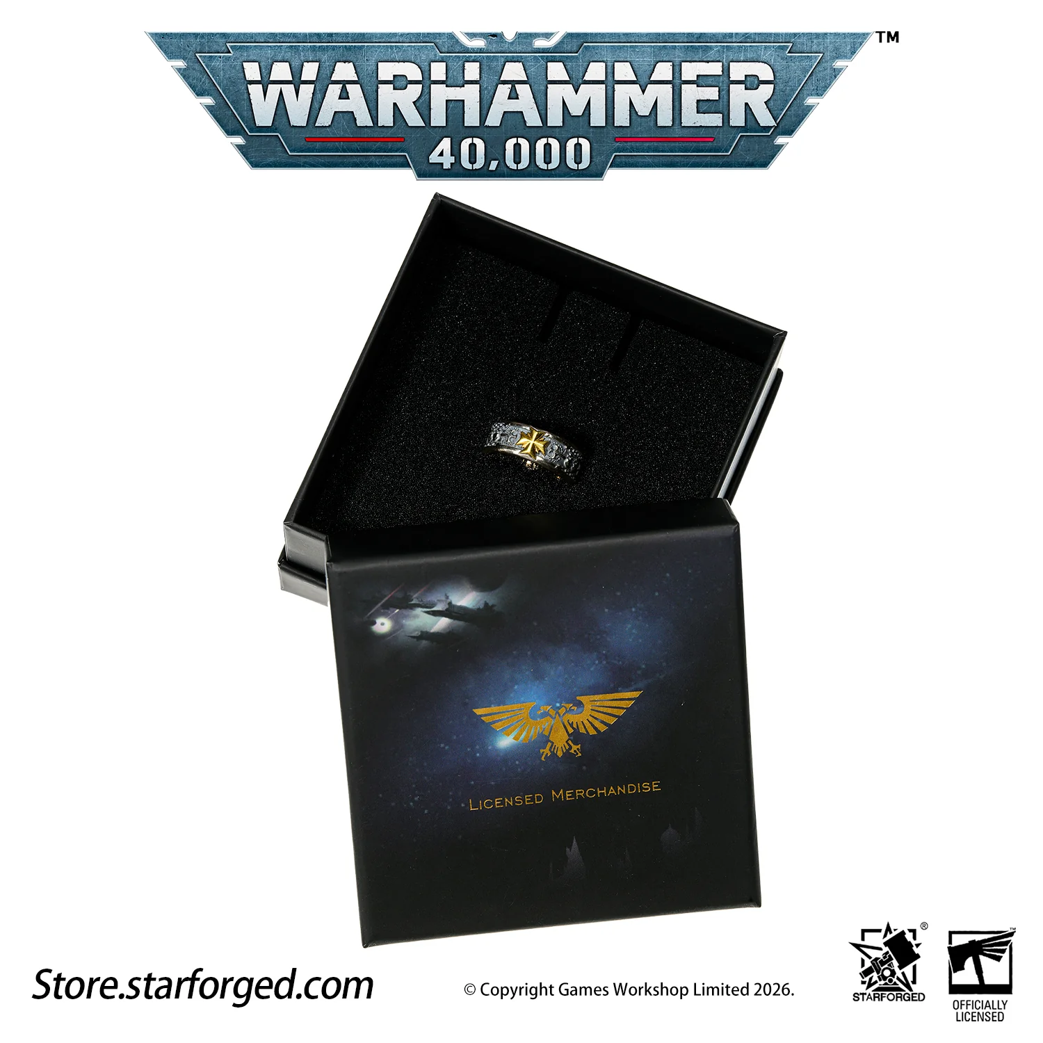 Starforged Warhammer 40K Black Templar Warhammer Ring of Crusader Vows Silver Empire Champion Ring Starforged Warhammer Gift - Image 15