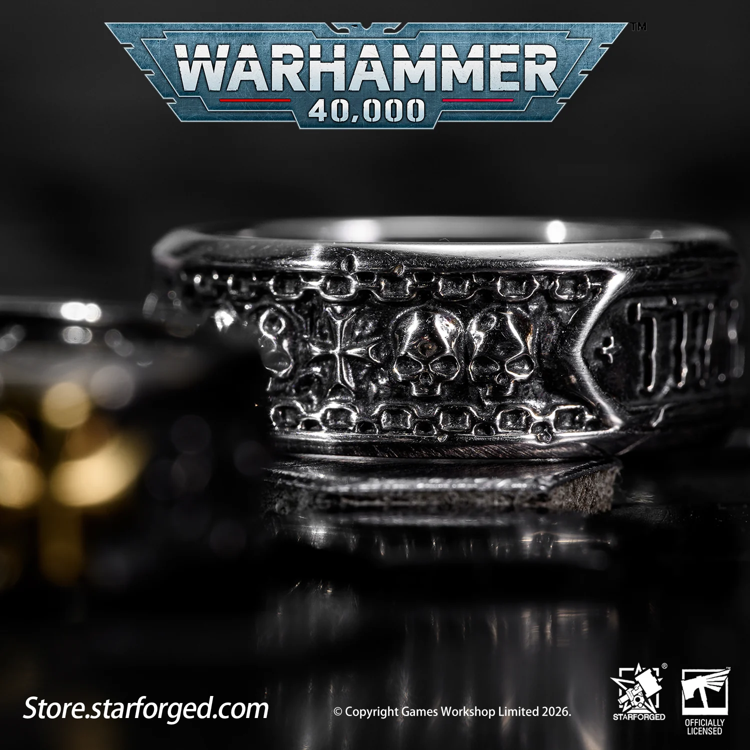 Starforged Warhammer 40K Black Templar Warhammer Ring of Crusader Vows Silver Empire Champion Ring Starforged Warhammer Gift - Image 5
