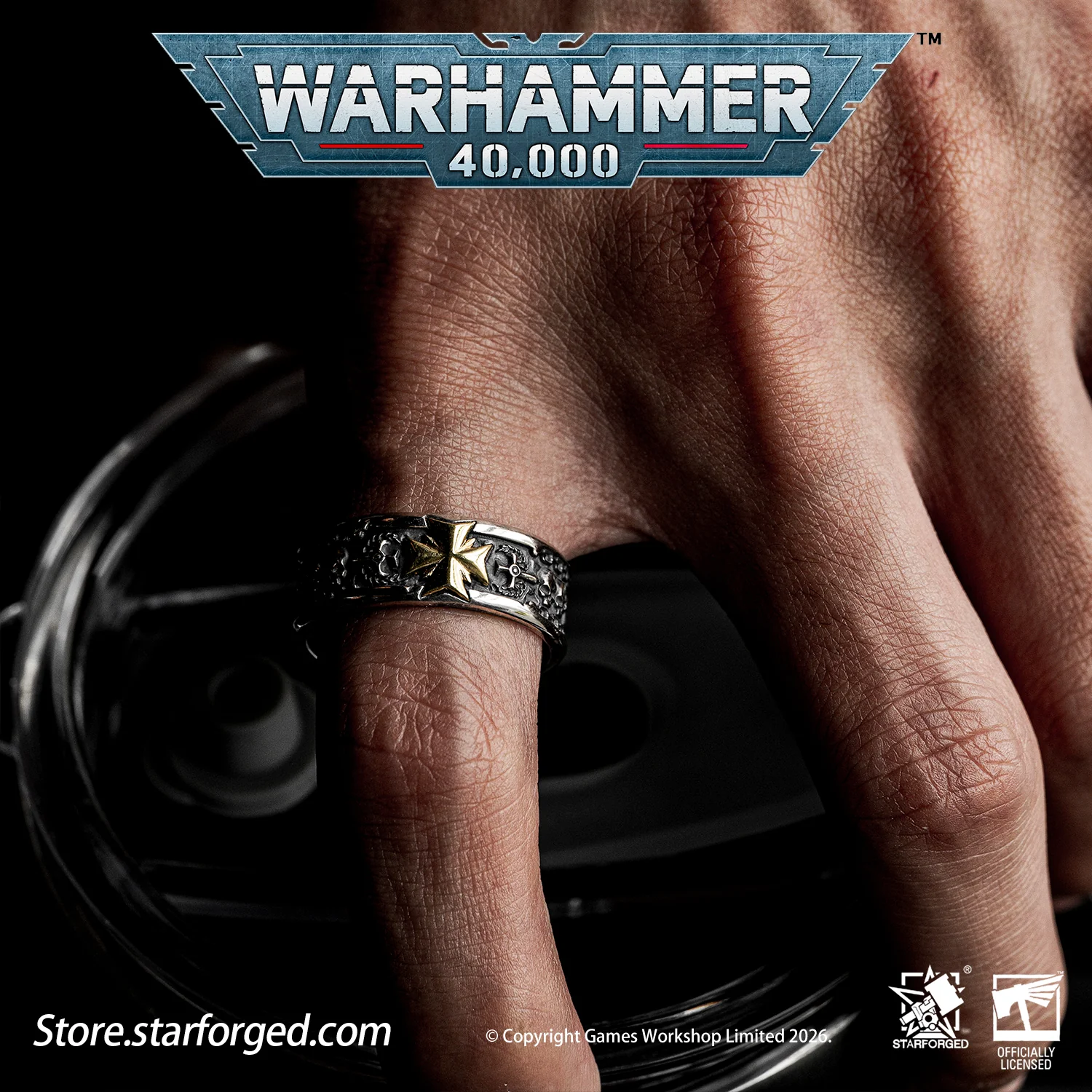 Starforged Warhammer 40K Black Templar Warhammer Ring of Crusader Vows Silver Empire Champion Ring Starforged Warhammer Gift - Image 6