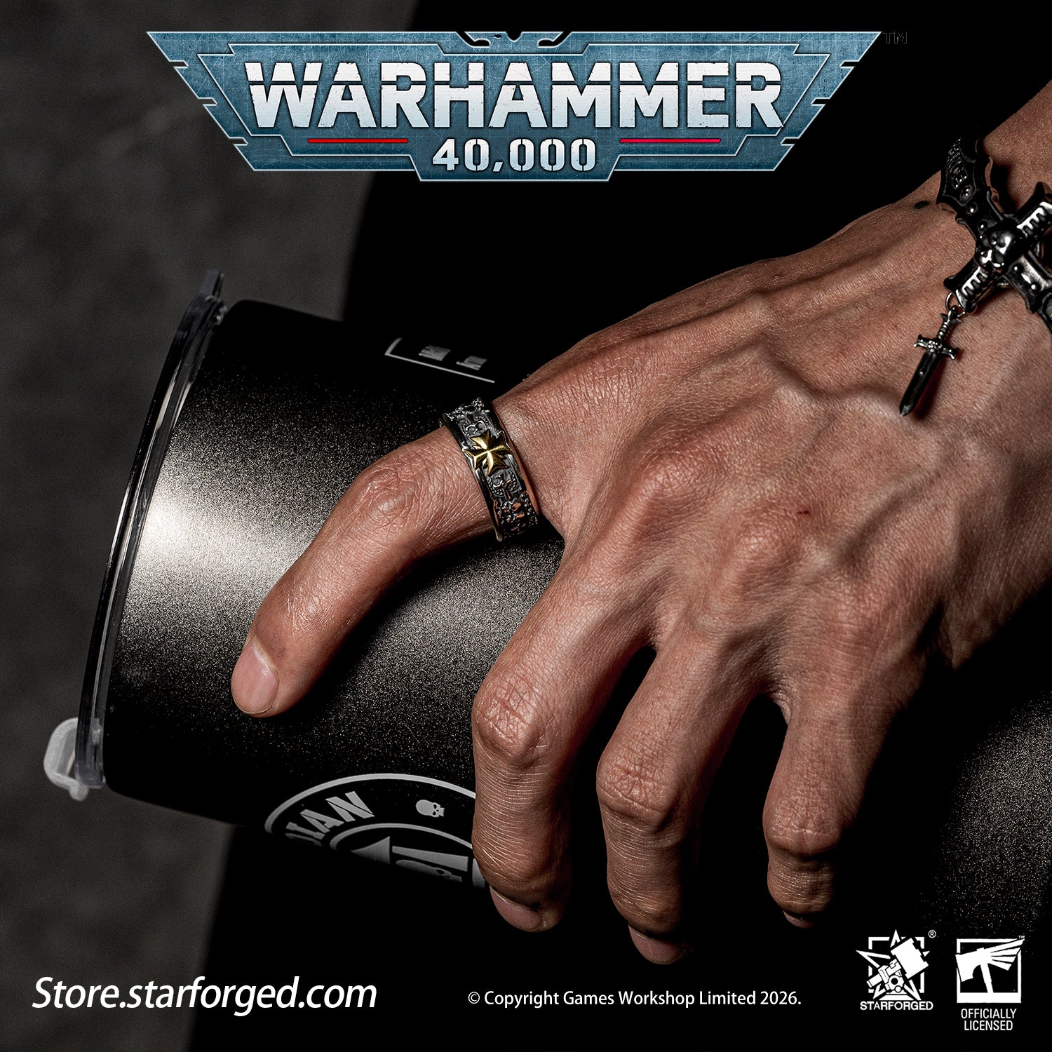 Starforged Warhammer 40K Black Templar Warhammer Ring of Crusader Vows Silver Empire Champion Ring Starforged Warhammer Gift - Image 7