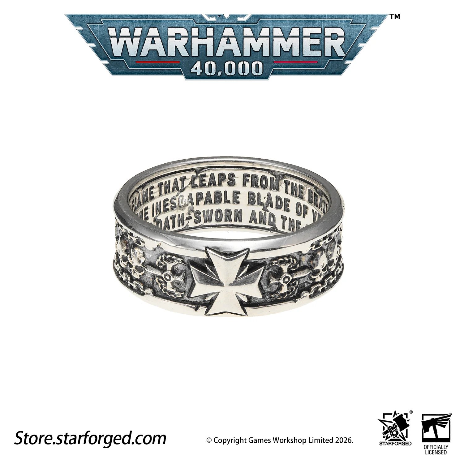 Starforged Warhammer 40K Black Templar Warhammer Ring of Crusader Vows Silver Empire Champion Ring Starforged Warhammer Gift - Image 8