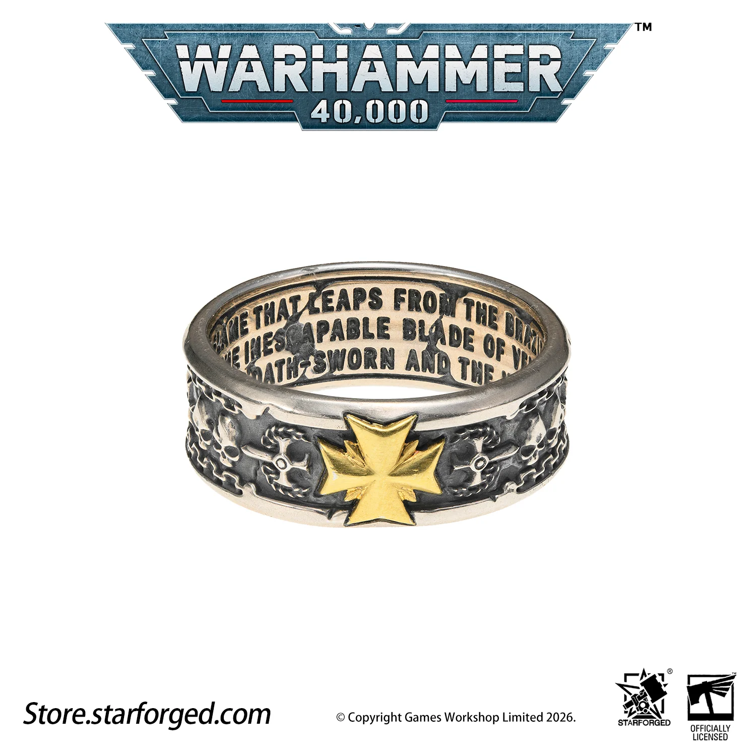 Starforged Warhammer 40K Black Templar Warhammer Ring of Crusader Vows Silver Empire Champion Ring Starforged Warhammer Gift - Image 9