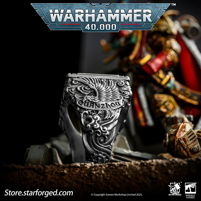 Warhammer 40K Seal of Chogoris Khanquest White Scars Jaghatai Khan Ring by Starforged - Image 10