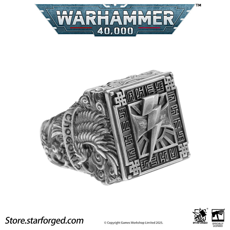 Warhammer 40K Seal of Chogoris Khanquest White Scars Jaghatai Khan Ring by Starforged - Image 14