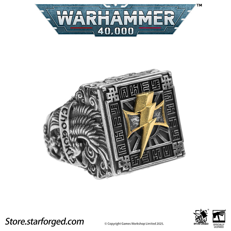 Warhammer 40K Seal of Chogoris Khanquest White Scars Jaghatai Khan Ring by Starforged - Image 15