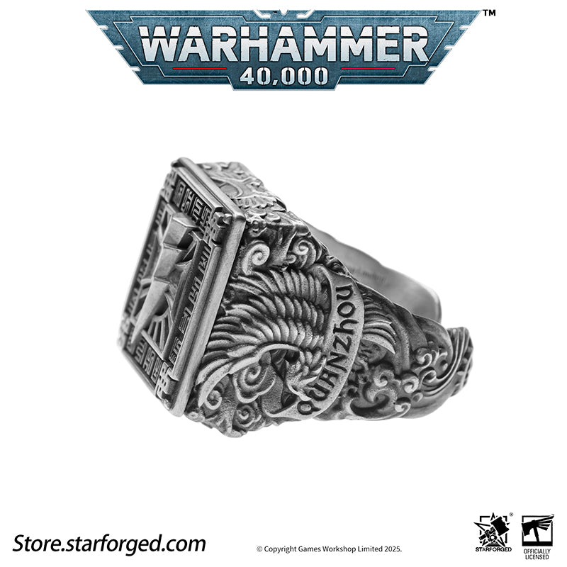Warhammer 40K Seal of Chogoris Khanquest White Scars Jaghatai Khan Ring by Starforged - Image 17