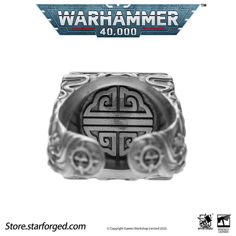 Warhammer 40K Seal of Chogoris Khanquest White Scars Jaghatai Khan Ring by Starforged - Image 18