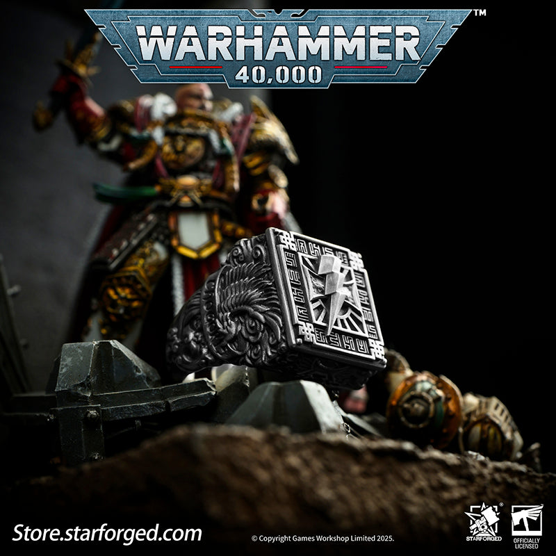 Warhammer 40K Seal of Chogoris Khanquest White Scars Jaghatai Khan Ring by Starforged - Image 4
