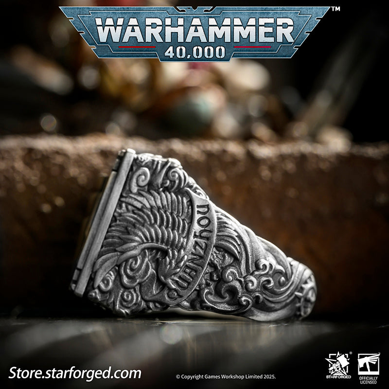 Warhammer 40K Seal of Chogoris Khanquest White Scars Jaghatai Khan Ring by Starforged - Image 7