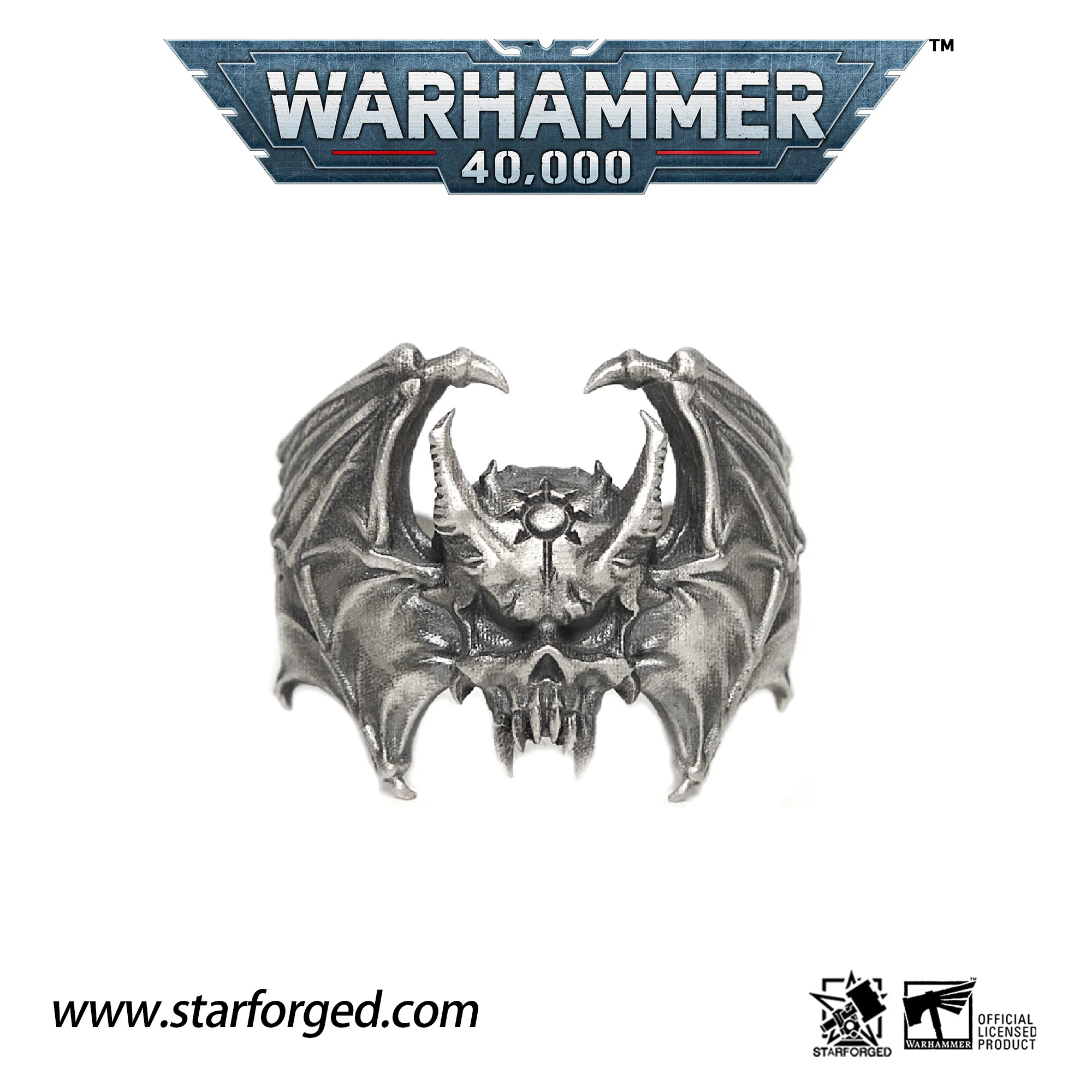 Warhammer 40K Night Lords Wings of Nostramo Konrad Curze Ring by Starforged