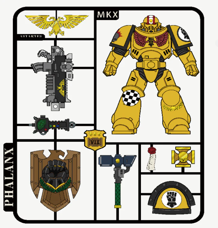 Warhammer 40K Themed T-Shirt Imperial Fist Kit Frame Praetorian of Terra Short Sleeve Tee - Image 7