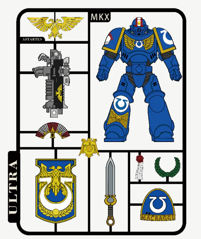Warhammer 40K Men‘s ’Themed Guilliman T-Shirt Ultramarine Kit Frame Short Sleeve Tee - Image 6