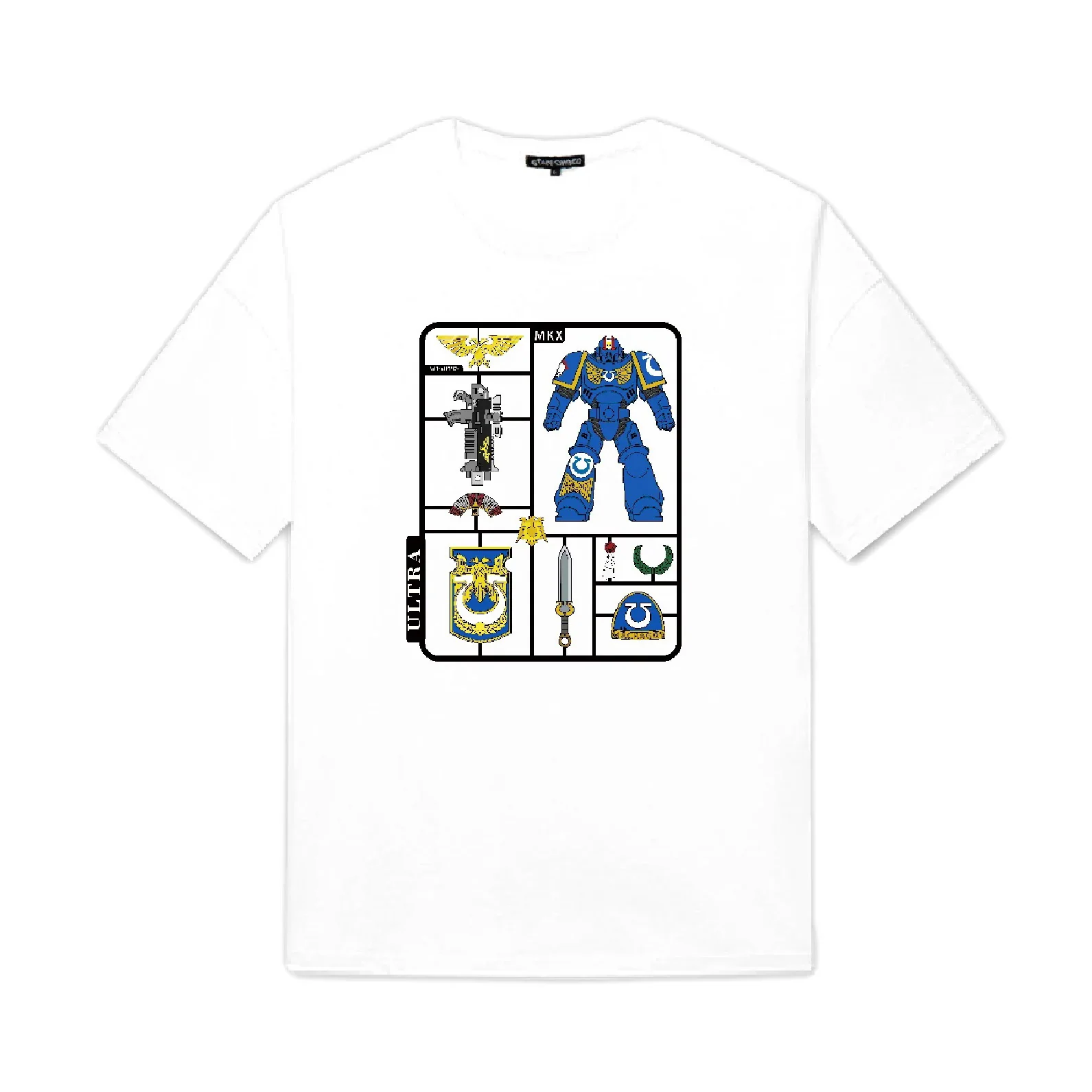 Warhammer 40K Men‘s ’Themed Guilliman T-Shirt Ultramarine Kit Frame Short Sleeve Tee - Image 7