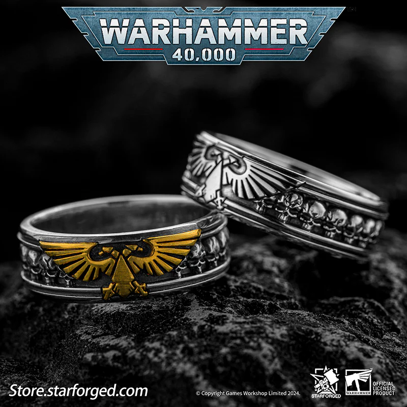 Starforged Insignia Aquilon Imperium of Man Warhammer Eagle Ring Gold - Image 5