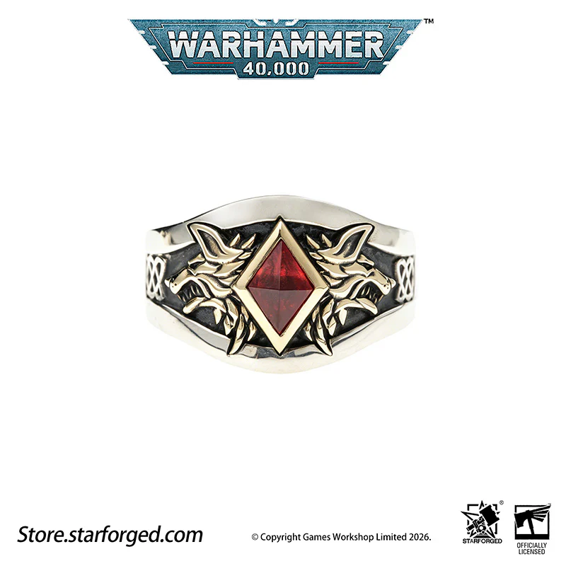 Warhammer 40K Space Wolves Ring of Leman Russ Wolf King Memorial Ring Starforged - Image 16