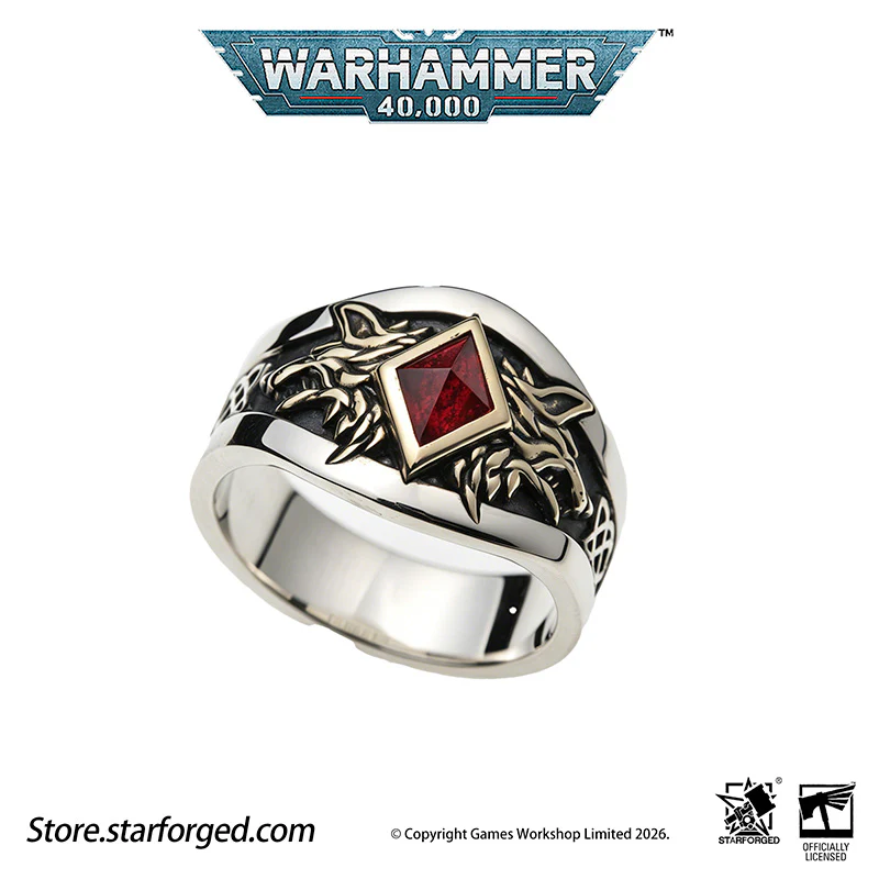 Warhammer 40K Space Wolves Ring of Leman Russ Wolf King Memorial Ring Starforged - Image 9