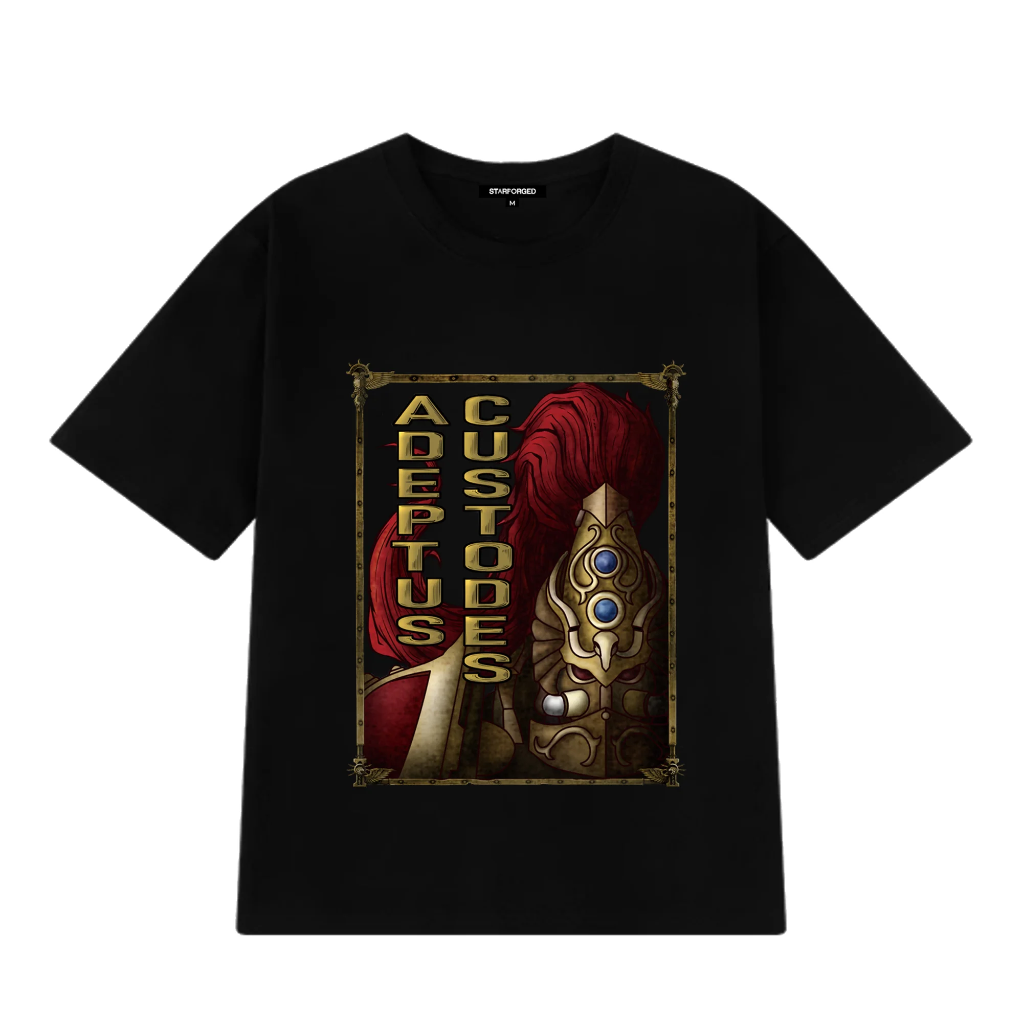 Starforged  Adeptus Custodes Warhammer 40000 Black Men's Short Sleeve Space Marine  T-Shirt Wh40K Clothing - Image 5