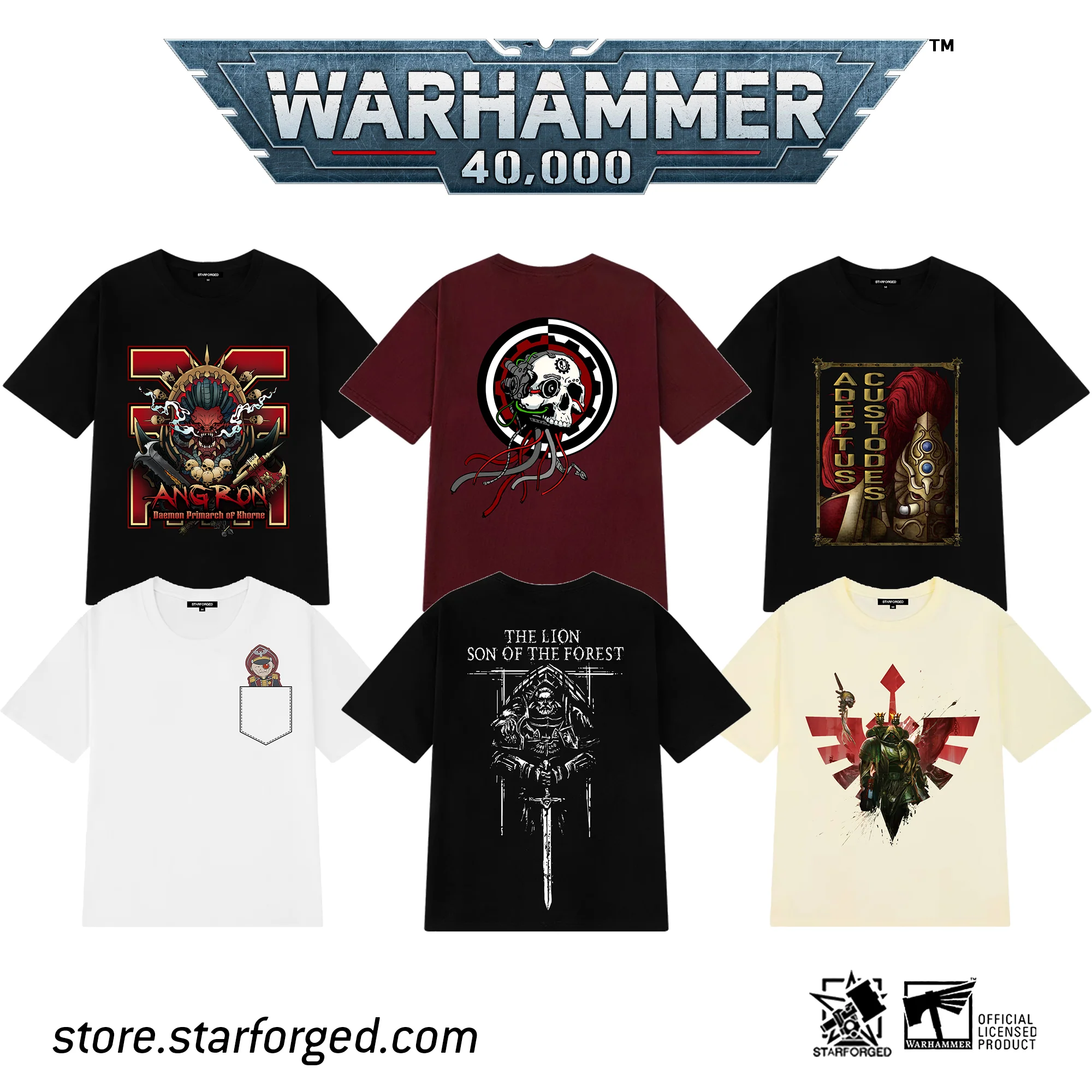 Starforged Angron Daemon Primarch of Khorne Warhammer 40K Chaos Space Marines T-shirt Clothing - Image 8