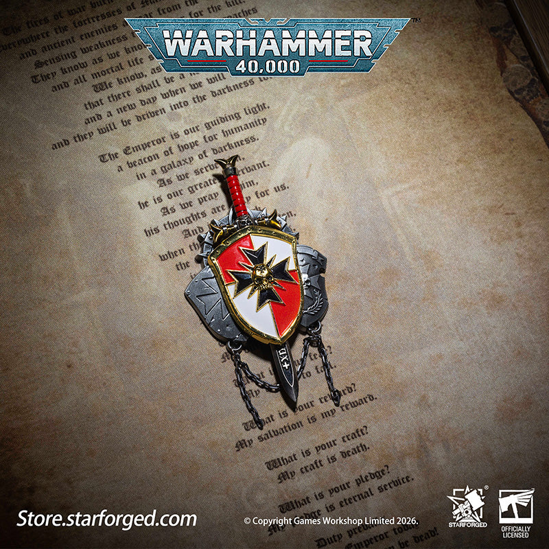 Starforged Black Templars Sword Brethren Crusade Shield Warhammer 40K Brooch Pin Badge - Image 6
