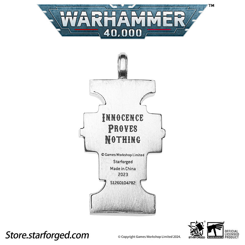 Starforged Book of the Holy Ordos & Seal of Inquisition Warhammer 40K Silver Men‘’s Necklace WH40K - Image 2