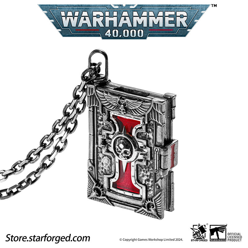 Starforged Book of the Holy Ordos & Seal of Inquisition Warhammer 40K Silver Men‘’s Necklace WH40K - Image 4