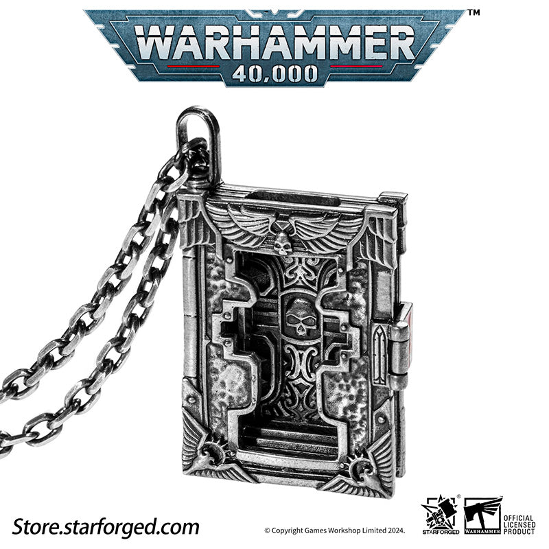 Starforged Book of the Holy Ordos & Seal of Inquisition Warhammer 40K Silver Men‘’s Necklace WH40K - Image 5