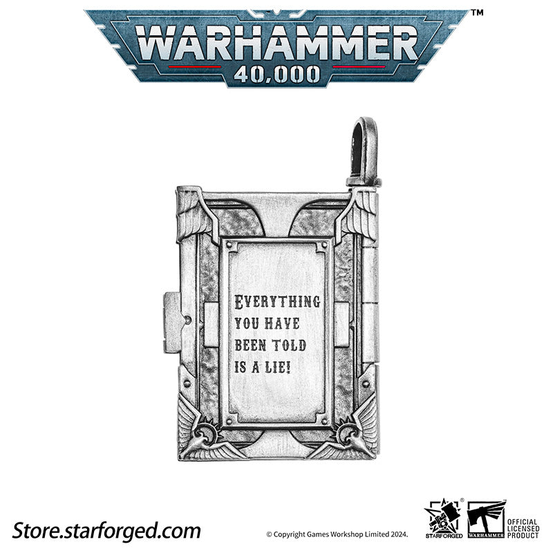 Starforged Book of the Holy Ordos & Seal of Inquisition Warhammer 40K Silver Men‘’s Necklace WH40K - Image 7
