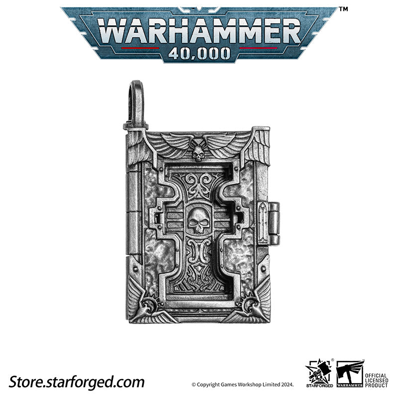 Starforged Book of the Holy Ordos & Seal of Inquisition Warhammer 40K Silver Men‘’s Necklace WH40K - Image 8