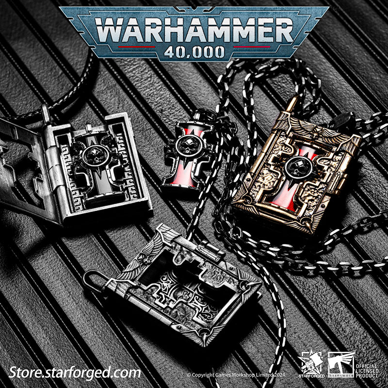 Starforged Book of the Holy Ordos & Seal of Inquisition Warhammer 40K Silver Men‘’s Necklace WH40K - Image 9