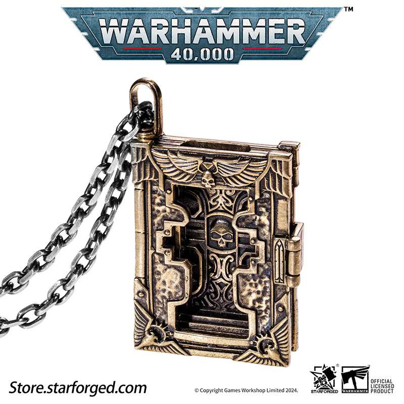 Starforged  Book of the Holy Ordos &  Seal of Inquisition Warhammer 40K Copper Men‘’s Necklace  WH40K - Image 3