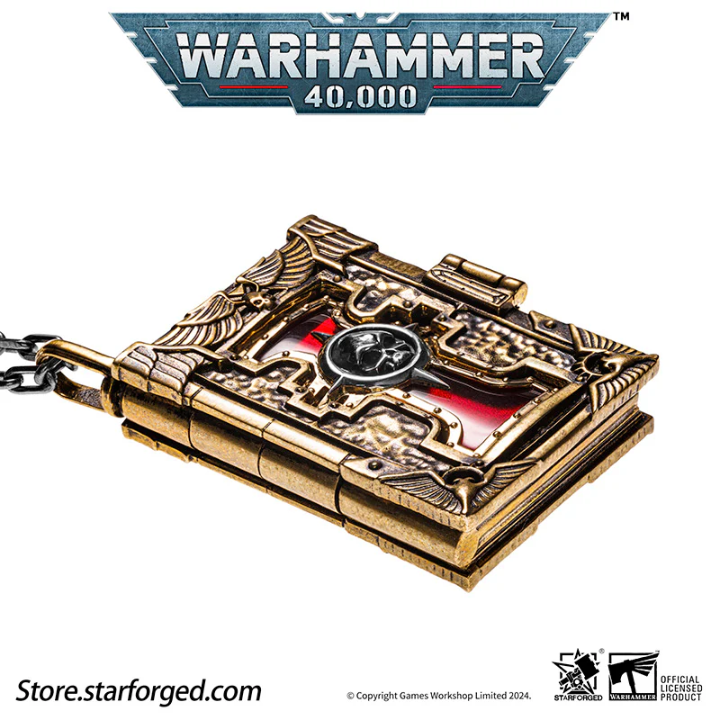 Starforged  Book of the Holy Ordos &  Seal of Inquisition Warhammer 40K Copper Men‘’s Necklace  WH40K - Image 4