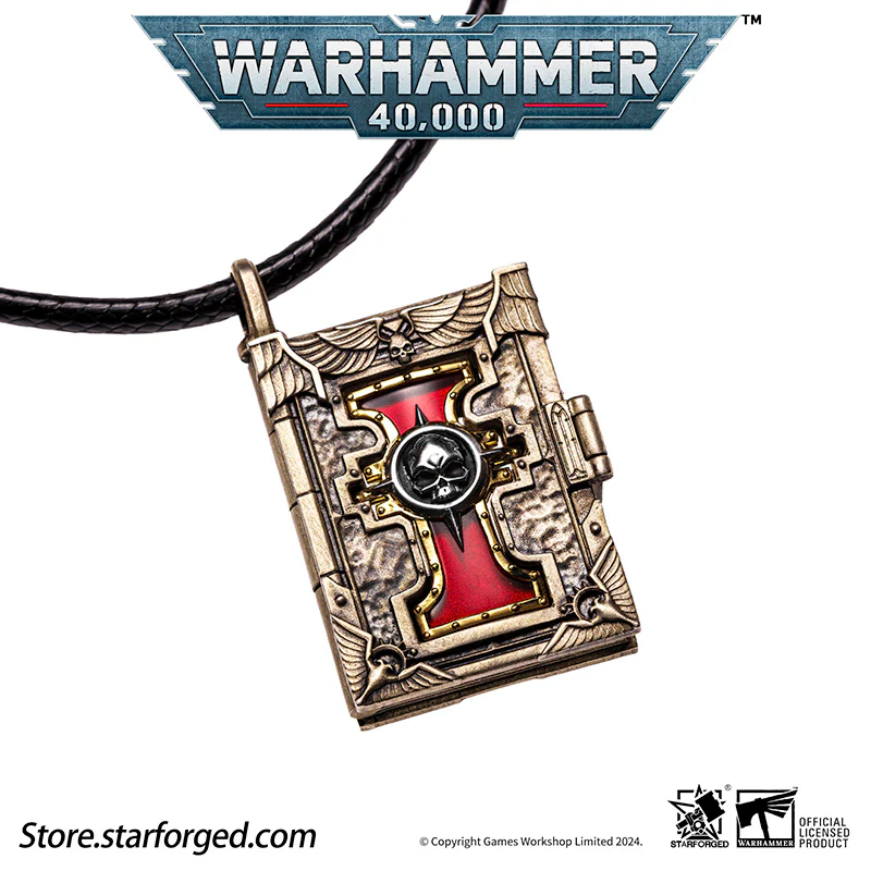 Starforged  Book of the Holy Ordos &  Seal of Inquisition Warhammer 40K Copper Men‘’s Necklace  WH40K - Image 6