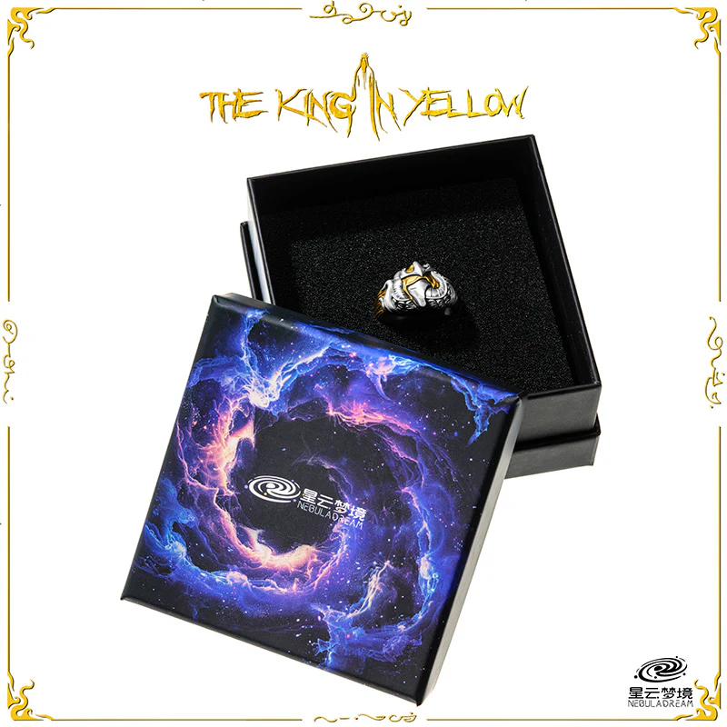 Starforged Cthulhu Mythos Hastur's Mask Ring The King in Yellow Men's Thriller Horror theme Ring - Image 5