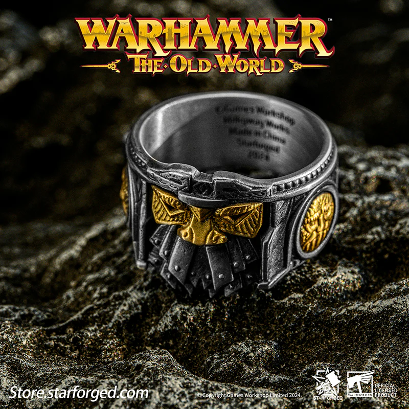 Starforged Duardin Ironbreaker Rune Ring Warhammer the Old World Men's fashion accessories