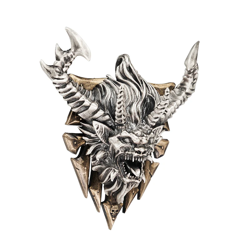 Starforged  Ka'Bandha Khorne Chaos Demon Men's Silver Necklace Warhammer 40K Blood Angel Killer Pendant - Image 2