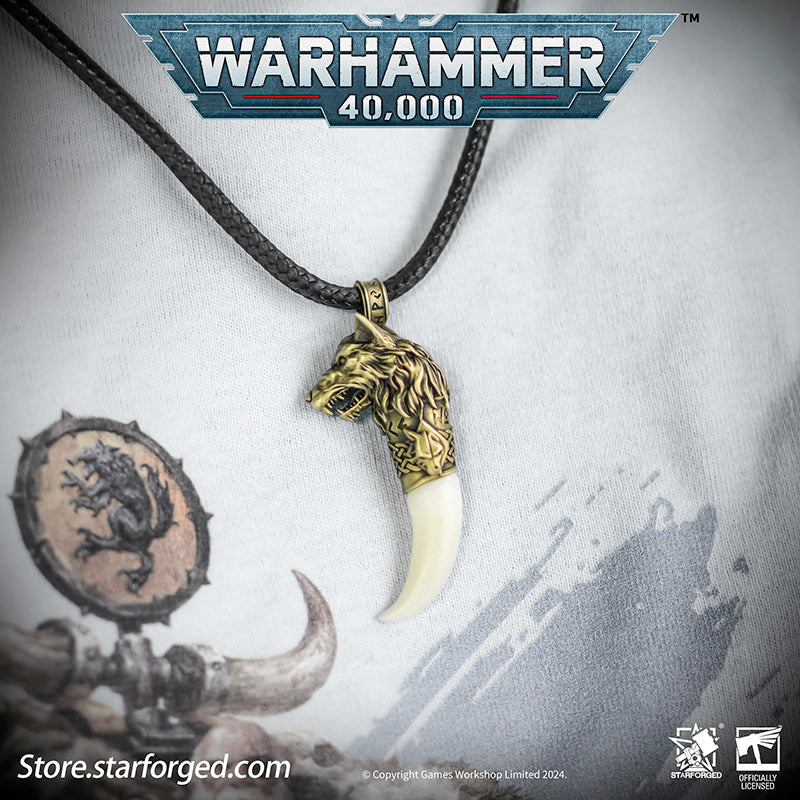 Starforged Warhammer 40K Space Wolves Fang of Fenris Pendant Necklace Game Peripheral Christmas Gifts - Image 3