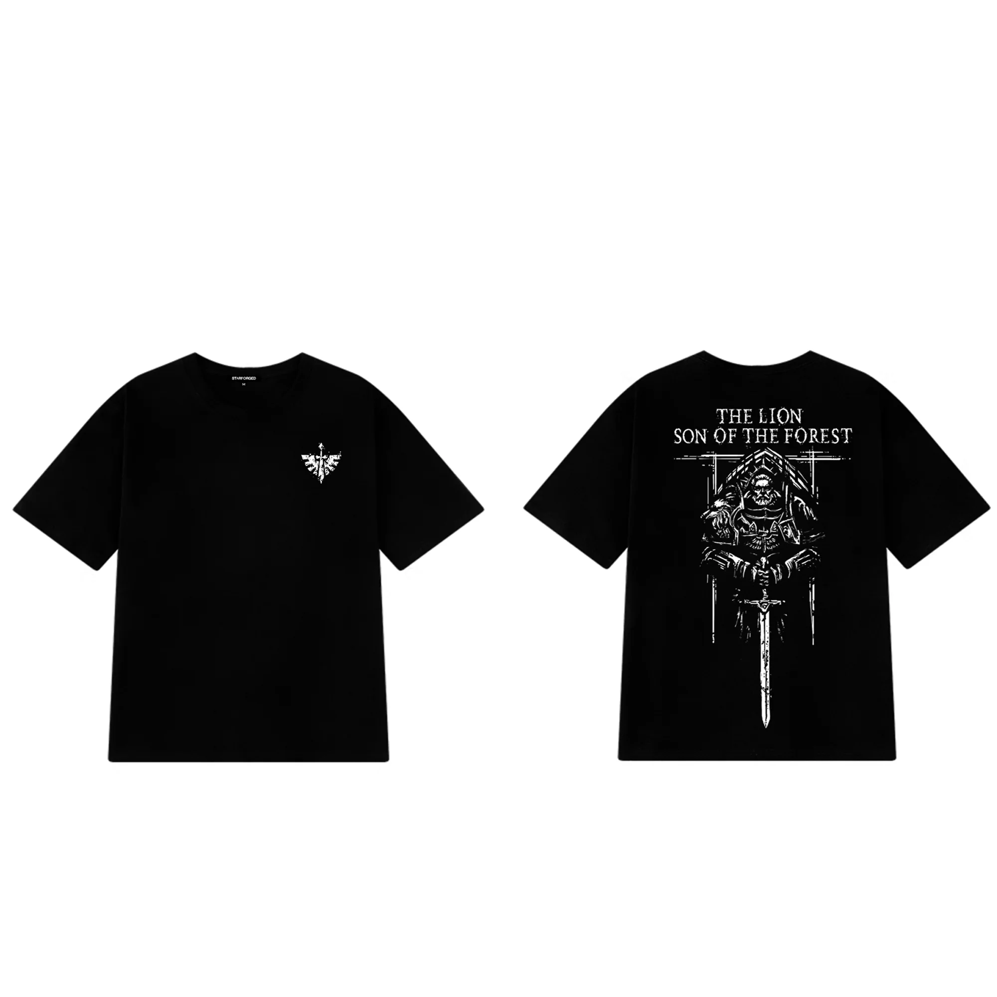 Starforged The Lion Son Of The Forest Fiction Commemorative Warhammer 40K Short Sleeves T-shirt Men's Black Clothing - Image 5