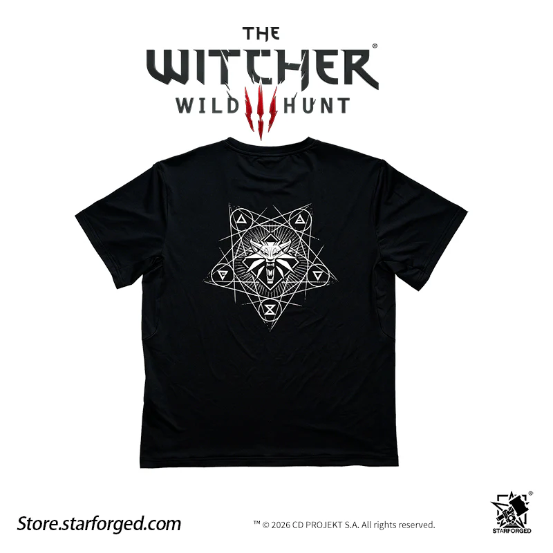 Starforged The Witcher 3: Wild Hunt Witcher3 Themed Signs Breathable lce Silk T-shirt Game Merchandise Officially Authorized