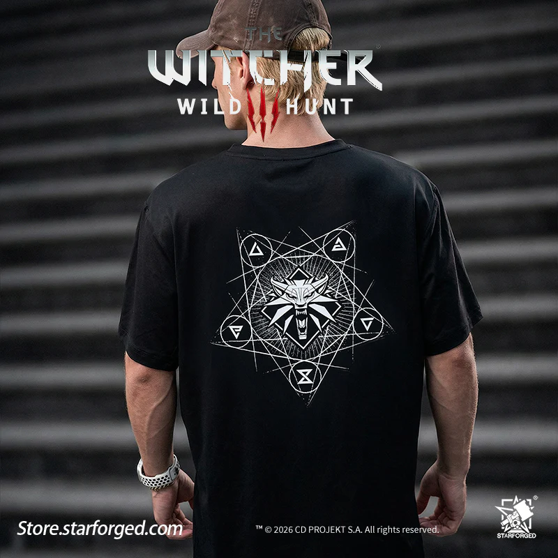 Starforged The Witcher 3: Wild Hunt Witcher3 Themed Signs Breathable lce Silk T-shirt Game Merchandise Officially Authorized - Image 11
